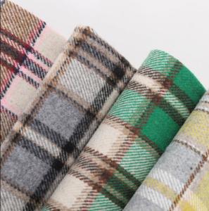Quality Yarn Dyed 850gsm Dralon Fabric Tartan Tweed Polyester Wool For Overcoat wholesale