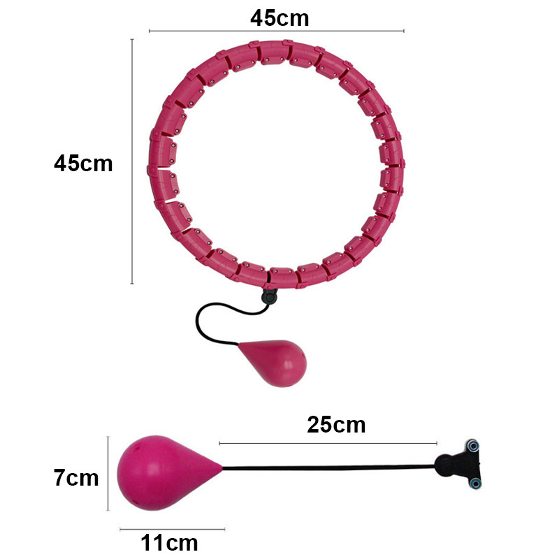 ABS Pink Hula Hoop Ring For Adults Weighted Digital Sport Yoga Fitness Ring