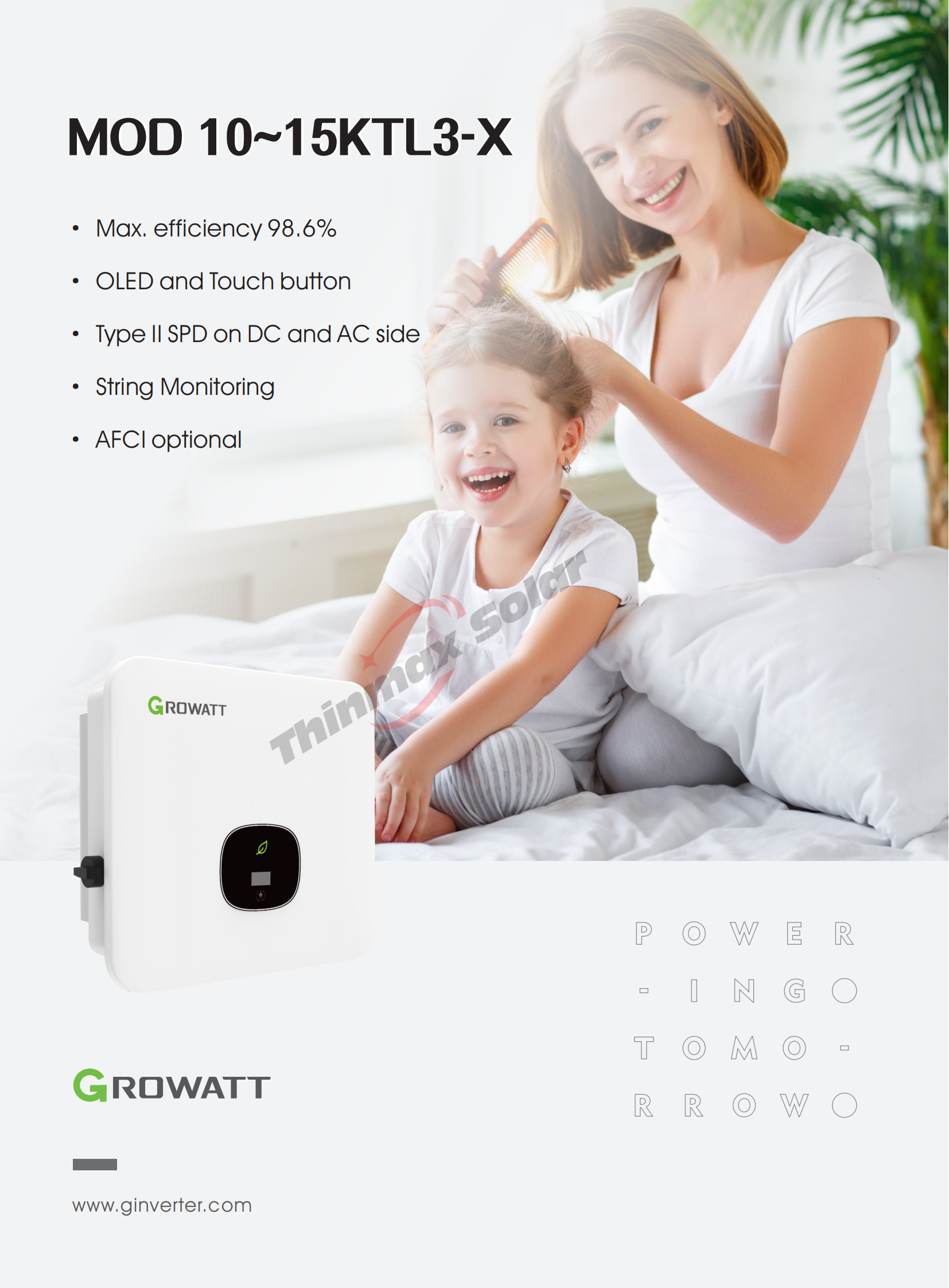 Renewable Energy Growatt MOD 10KTL3-X 10000W 2MPPT Three phase on grid MOD11/12/13/15KTL3-X PV Inverter Grid tie solar inverter