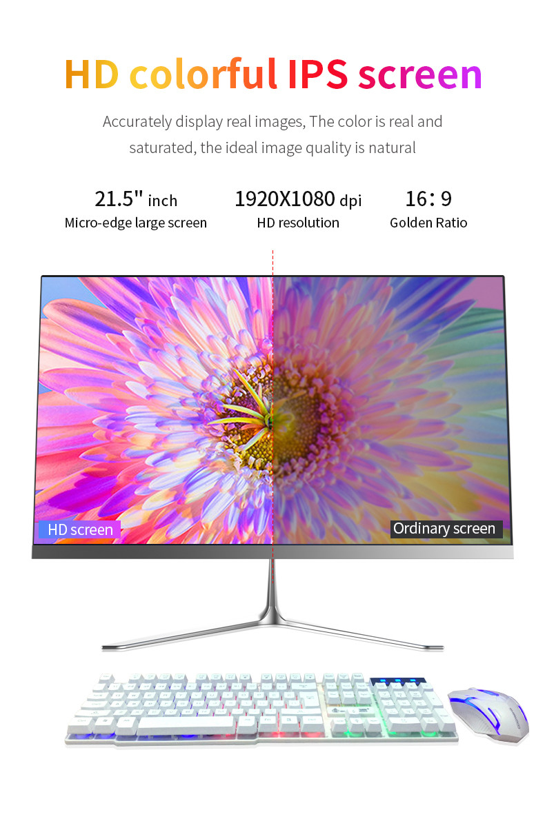 HD Colorful IPS Screen OEM 21.5 Inch All In One PC