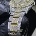 Round Cut Moissanite Watch Rolex Fine Jewelry Hip Hop Diamond Watch For Men