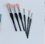 Black Plastic Handle Cosmetic Vegan Makeup Brushes Durable Tools