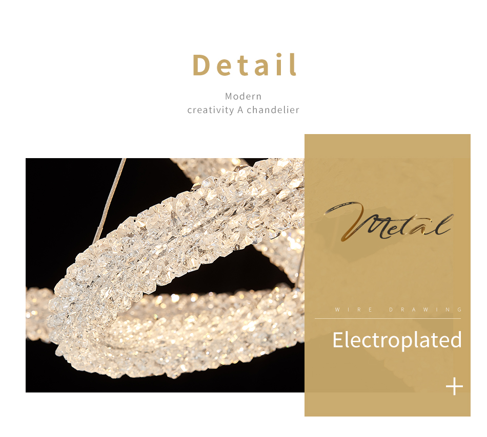 Luxury Living Room Crystal Chandelier Modern Home Decor Circle bedroom chandelier(WH-CY-221)