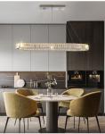 Gold kitchen chandelier for living room modern oval crystal chandelier(WH-CY-183