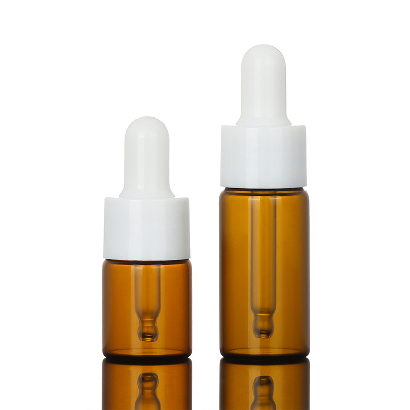 Engraving Cosmetic Dropper Bottle 1oz Capacity Amber Clear Round