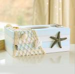 novelty wooden Tissue box nautical style with star decor /tissue paper holder