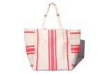 600D Polyester Canvas Tote Bags Striped Print Environmental Protection