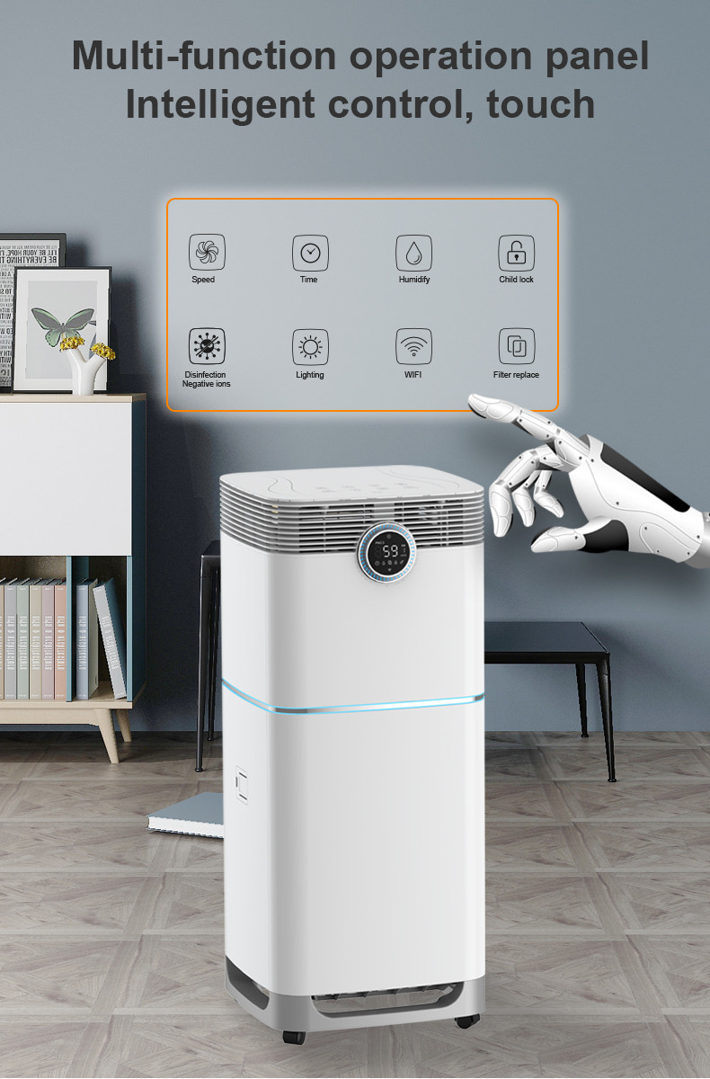 Commercial Filter UVC Sterilizer Air Purifier With Humidifying Function