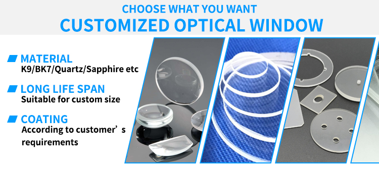 Narrow Bandpass Optical Components Quartz Optical Window 350 to 1100nm