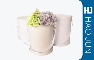 Quality Professional White Cardboard Flower Boxes Glossy Lamination With Ribbon wholesale