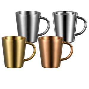 Quality 300ml BPA Free Stainless Steel Cup Insulated Metal Coffee Mug With Handle wholesale