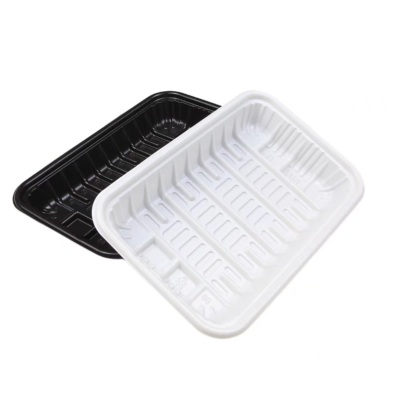 Disposable PP Rectangular Butchers Plastic Meat Trays For Frozen Meat And Seafood
