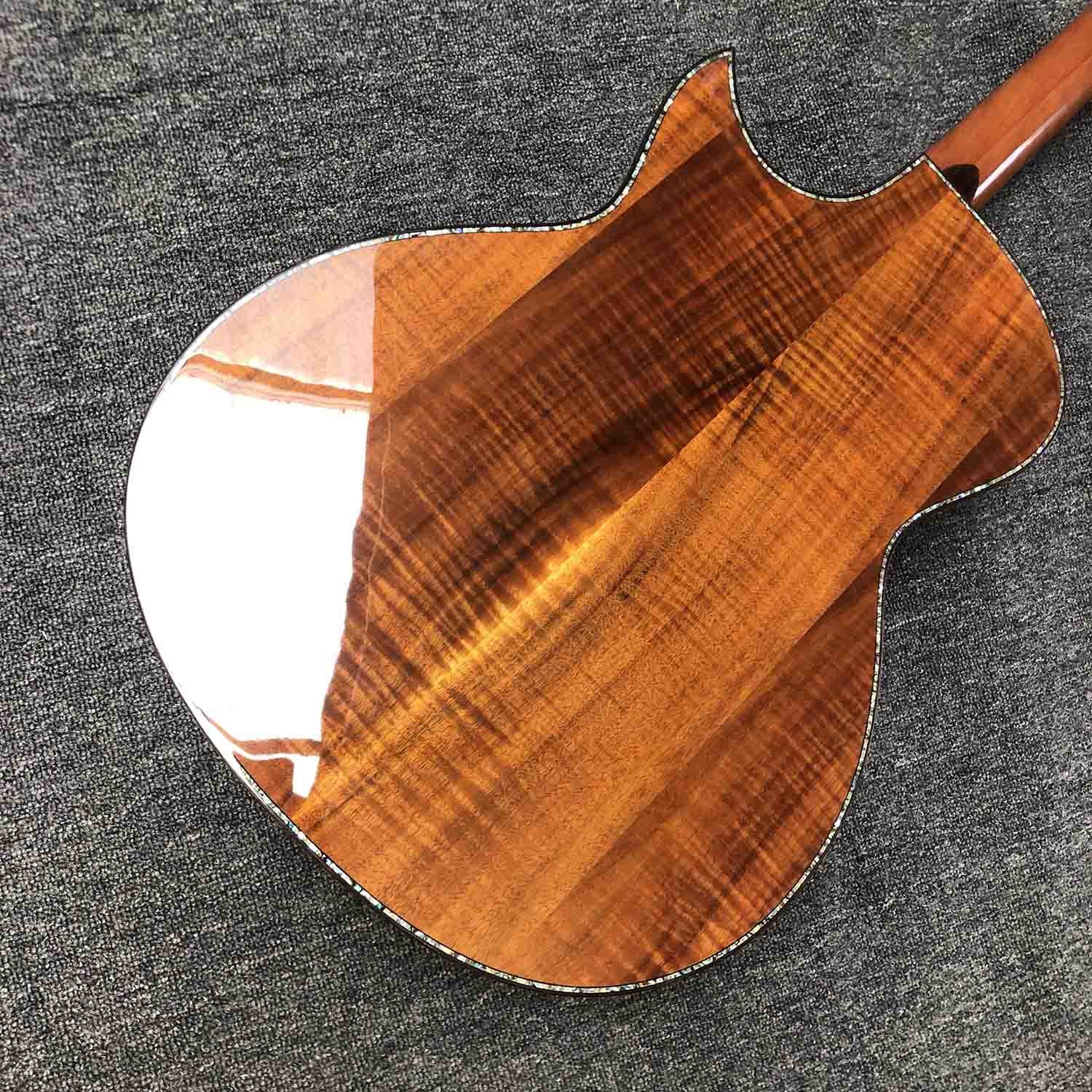 Custom 41 Inch Matte Solid KOA Top Acoustic Guitar with Abalone Ebony Fingerboard ArmRest KOA Wood Guitar