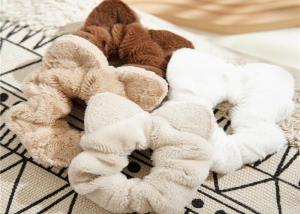 Quality Warm winter fur cashmere cloth curly hair scrunchie lady girls simple cat ear hair band with elastic head rope wholesale