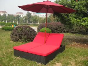 Quality Comfortable Outdoor Rattan Daybed , Wicker Double Chaise Lounge wholesale
