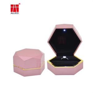 Quality Ring Display Cardboard Jewelry Gift Box 6.5*6.3*4cm with LED Premium Light wholesale