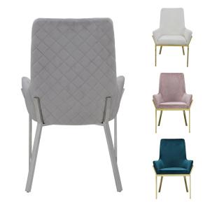 Quality NO Folded OEM Velvet Dining Room Chairs Stainless Steel Metal Legs Dining Chairs wholesale