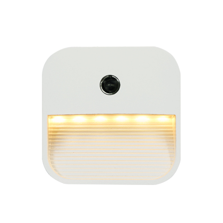 Plug-in Night Light, Warm White LED Nightlight, 4 Level Brightness Dusk-to-Dawn Sensor Light