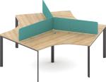 Modern Three Seats Office Conference Table Dividers Wooden