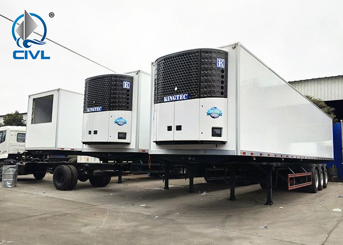 3 Axle Refrigerated Semi - Trailer 13-15m Long Refrigerator Semi Trailer 24000kg Cooler Trailer