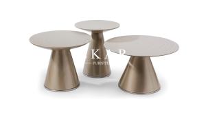 Quality Modern Designs Stainless Steel Base Wood Frame Small Round Coffee Table wholesale