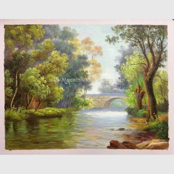 Abstract Original Oil Landscape Paintings / Oak Green Tree Oil Painting On