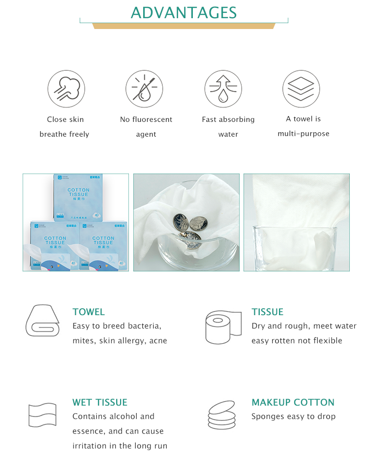 Customized SPA Hotel Beauty Salon Dry Wipes Extractive Disposable Face Towel
