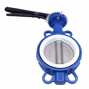 Quality Manual Operation Wafer Cast Iron Butterfly Valve with Ductile Iron Body and Rubber Seat wholesale