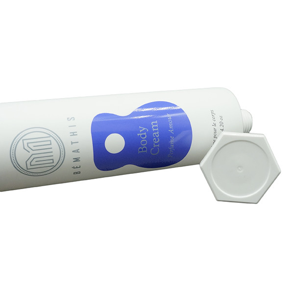 Body Cream Packaging Hdpe Empty Cosmetic Tubes With Hexagonal Cap