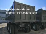 60T Tipper Semi Trailer 3 Axles Semi Flatbed Trailers Gray