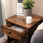 Nightstand with Drawer, Wholesale Bedside Table, Industrial Style Nightstand,