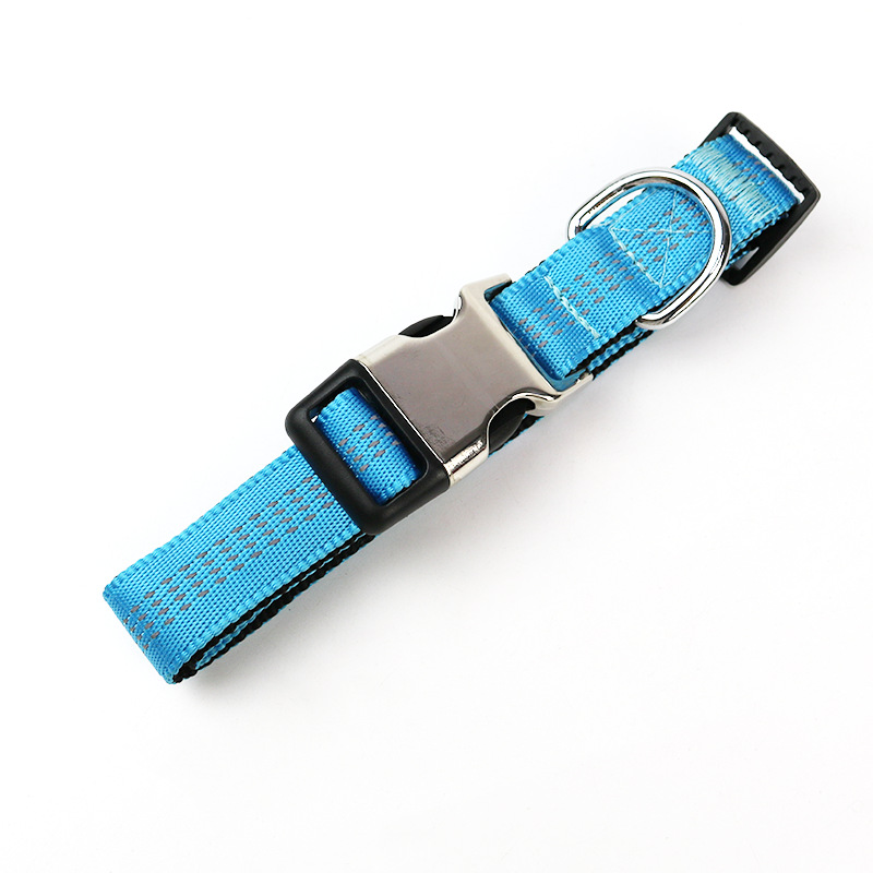 Dog Collar Soft Reflective Adjustable Nylon Custom Heavy Duty Webbing Padded Buckle Tactical