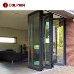 Balcony Interior Soundproof Patio Doors , Double Glass Bi Folding Exterior Doors