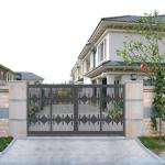 Modern Swing Ironwork Aluminium Fence Gate Powder Coated