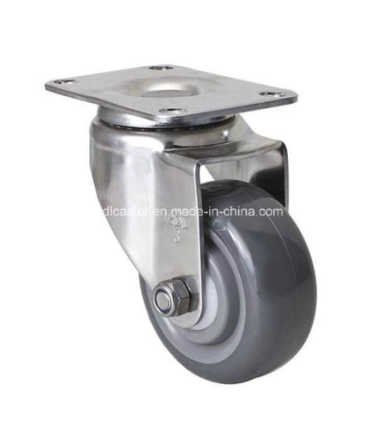 Customized Stainless Steel 3" 80kg Plate Swivel PU Caster S5413-75 for
