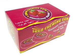 Quality Confectionary Strawberry Chewing Gum No Sugar Bubble Gum With Sour Powder wholesale