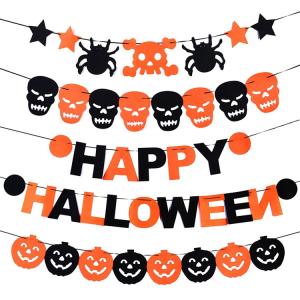 Quality Home Decoration Felt Flag Banner Happy Halloween Party wholesale
