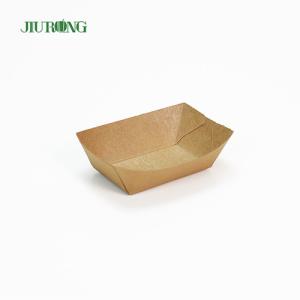 Quality Recyclable disposable paper containers Eco friendly kraft food tray 75mm wholesale