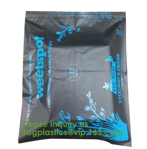 Biodegradable compostable plastic courier shipping envelope custom 10x13 matte black poly mailers bag bagplastics bageas