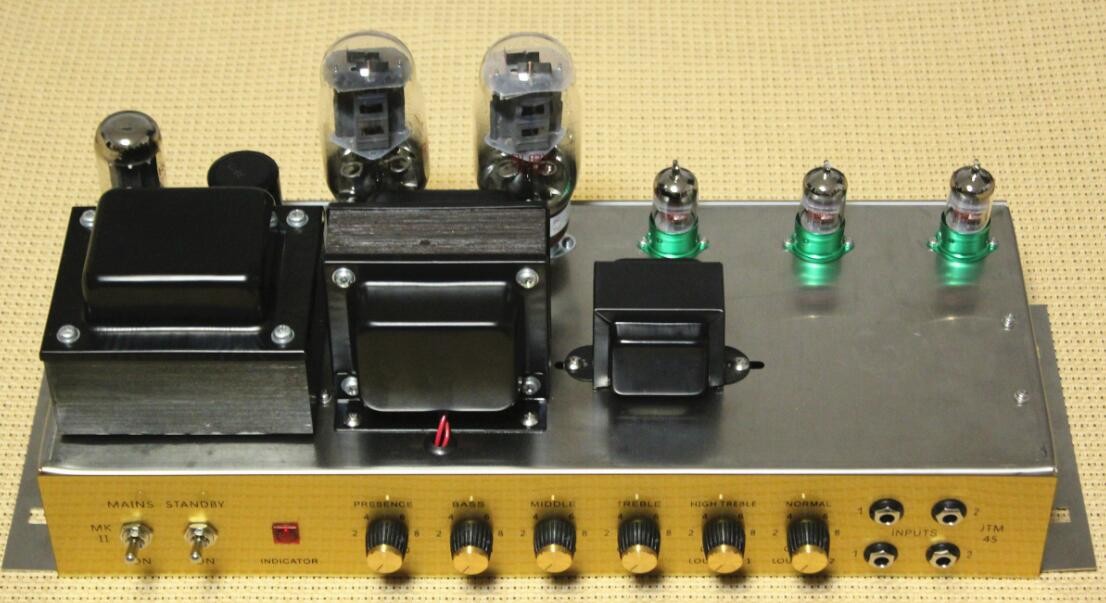 Marshall Style JTM45 Hand Wired All Tube Guitar Amplifier Head Chassis with Ruby Tubes 50W in Black Musical Instruments