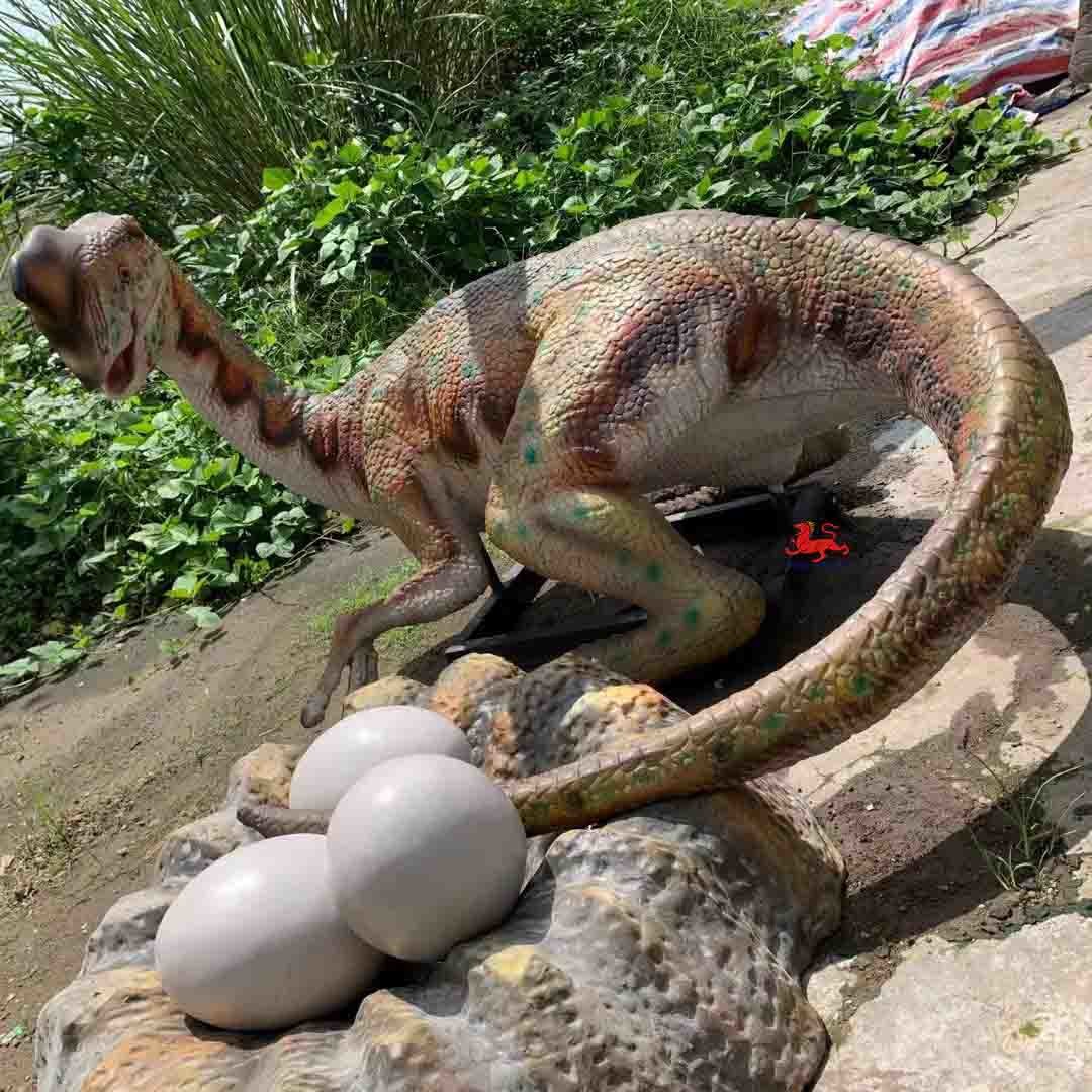 Theme Park Equipment Realistic Animatronic Dinosaur Model Oviraptor Statue