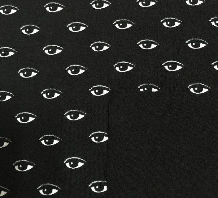 New Printing ! High class 100% cotton Eye Pattern for casual clothing Jacquard knitted fabric