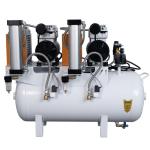 Dental Air Compressor with Dryer Silent Oil Free Air Compressor 65L 1700W for 4