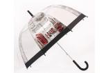Visible Automatic Transparent Rain Umbrella Straight Bending Handle Dome Shape