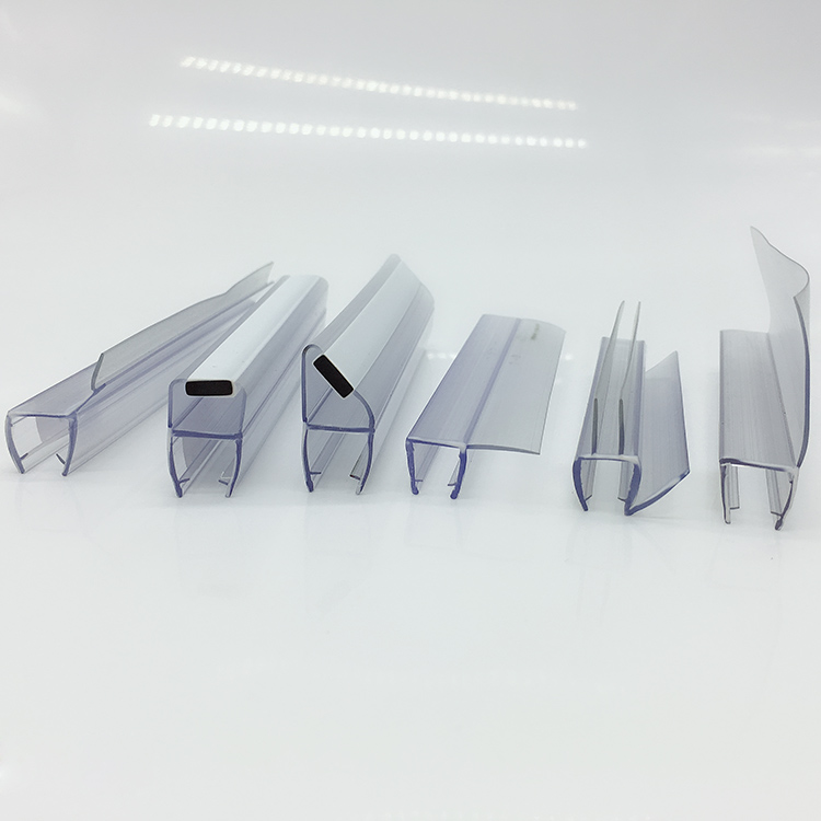 Clear Swing Vertical Magnetic Glass to Glass Shower Door Seal for Inline Pvc Frameless Screen