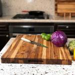 Large Sustainable Teak Wood Cutting Board 20 X 15 X 1.5 Inches