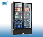 R600a Upright Double Glass Door Display Cooler 470L