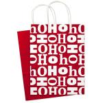Customized Logo Merry Christmas Shopping Gift Packaging Twist Handle Kraft Paper