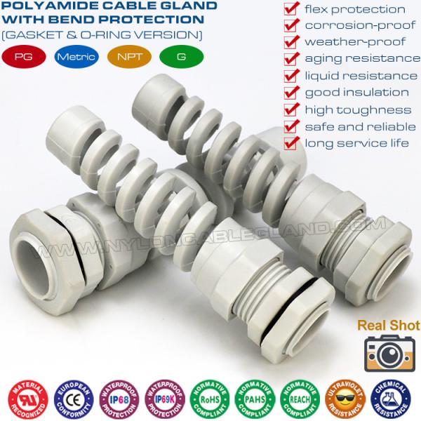 Twist-Protecting PG Plastic Cable Glands, Bend-Protecting PG7-PG21 Waterproof