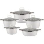 Europe Style Black Non Stick Aluminum Pot Sets Cookware With Glass Lid